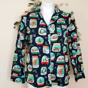 Nick & Nora  Sleepwear Pajama Top Holiday  Christmas  Winter